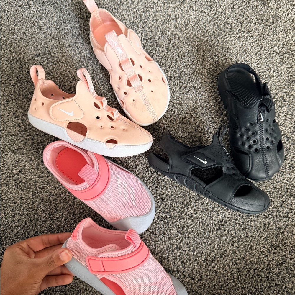 Nike Kids' Peach and Black Water Shoes Bundle